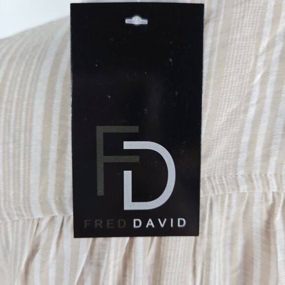 Fred & David Women's Size Medium Striped Tie Waist Button Up Shirt Dress NWT - Picture 3 of 10